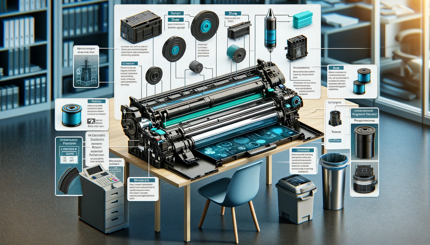 tambour et toner pour imprimante