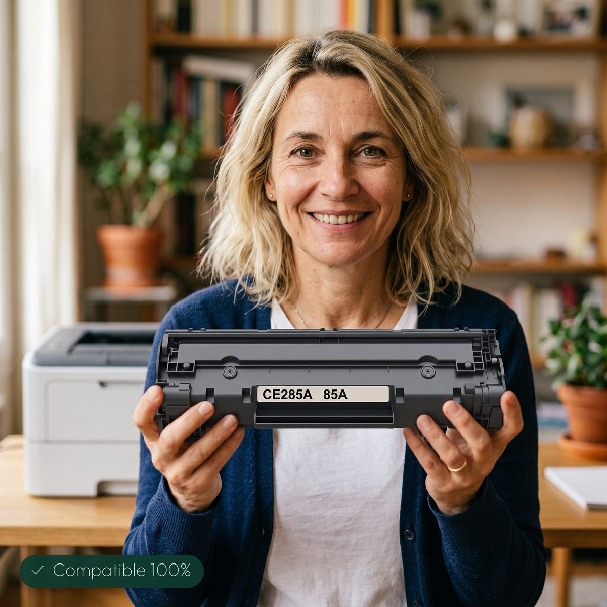 Toner HP 85A CE285A noir compatible LaserJet P1102 P1102W M1132 MFP 1 600 pages — My Cartouches