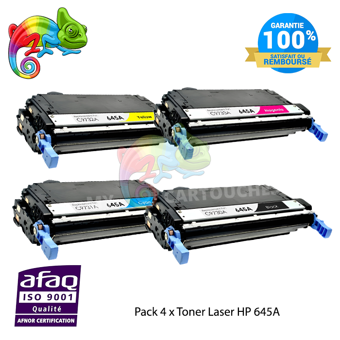 Pack de 4 Toner Laser HP 645A C9730A C9731A C9732A C9733A