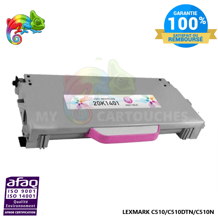 Toner laser compatible avec Lexmark C510 20K1401 Magenta