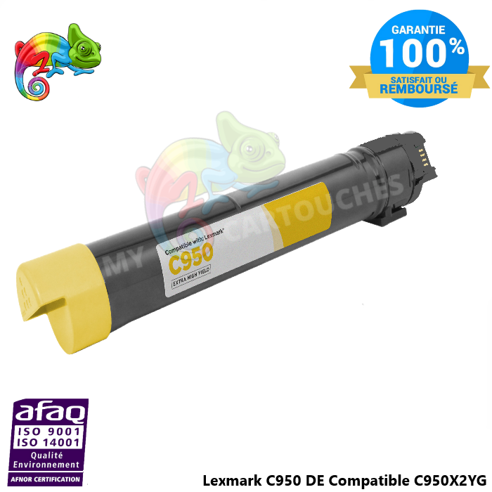 Toner laser compatible avec Lexmark C950 C950X2YG Jaune