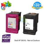 Compatible HP 300 XL - Pack Noir et couleurs - Niveau d'encre