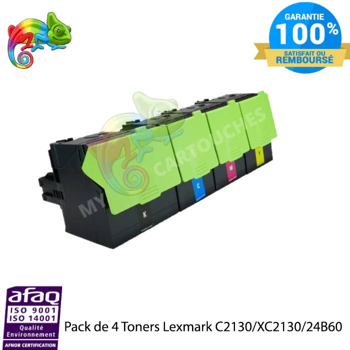 Pack de 4 Toner laser compatible avec Lexmark XC2132 