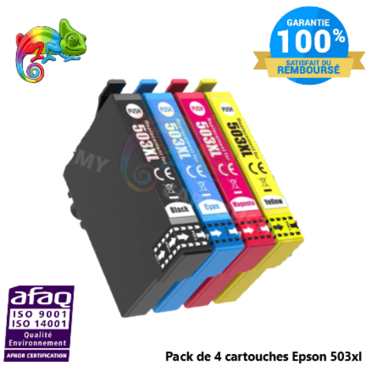 Pack de 4 cartouches d'encre Epson 503 XL( Piments ) Epson 503 Compatible