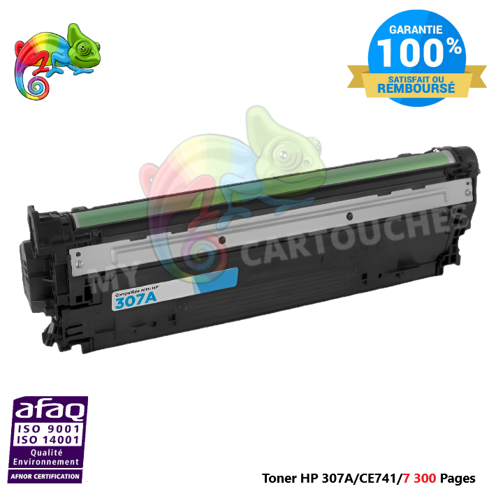 Toner Laser Pour HP 307A Cyan Toner laser HP (CE741A) Compatible