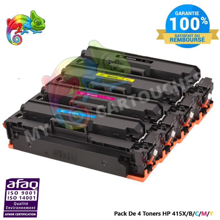 Pack De 4 Toners Laser Pour HP 415X (B/C/M/Y) Compatibles