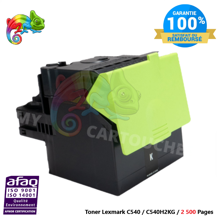 Toner laser compatible avec Lexmark C540 ( C540H2KG )    - NOIR 2 500 pages
