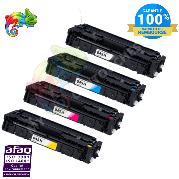 mycartouches Pack B/C/M/Y Canon 045H - Pack De 4 Toners Compatibles Canon 045H