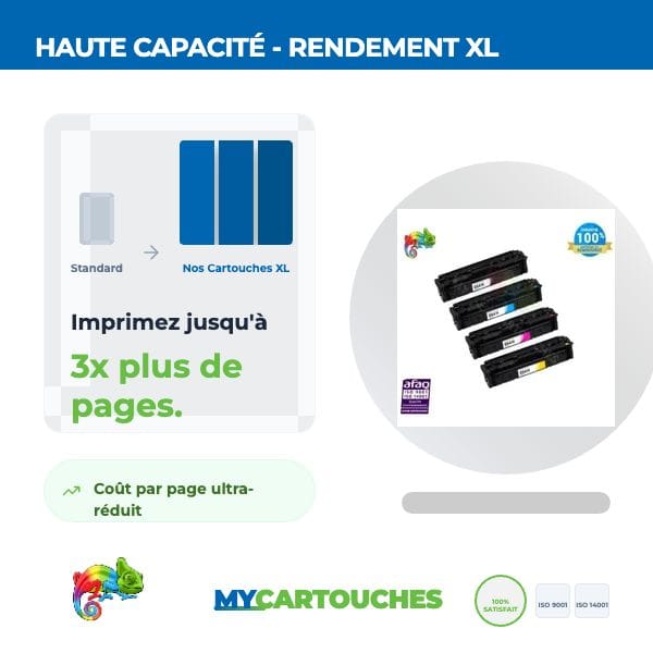 mycartouches ads Pack B/C/M/Y Canon 054H - Pack de 4 Toners Compatibles Canon LC054