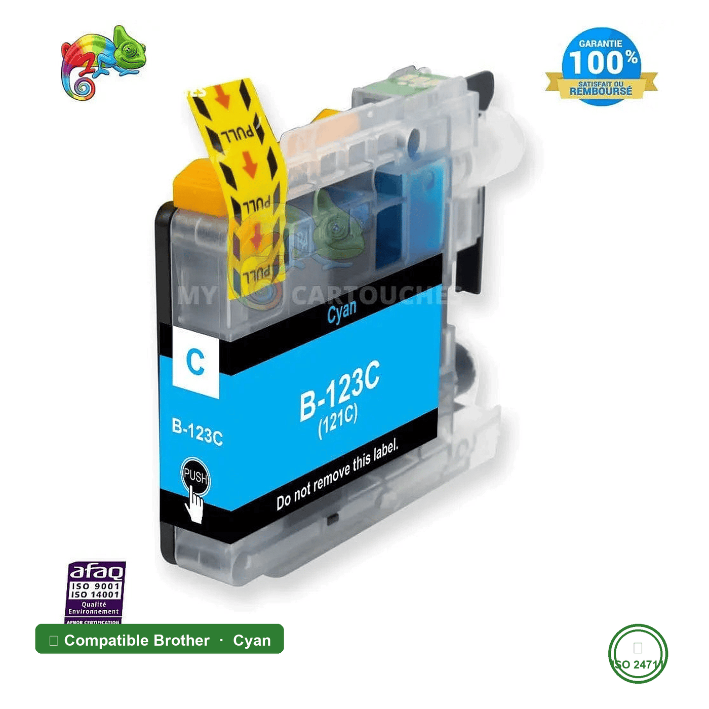 mycartouches Jet d'encre Cyan / 800 PAGES / 10 ML / B123C Cartouche Brother LC-123 XL Cyan — DCP-J132W, DCP-J152W