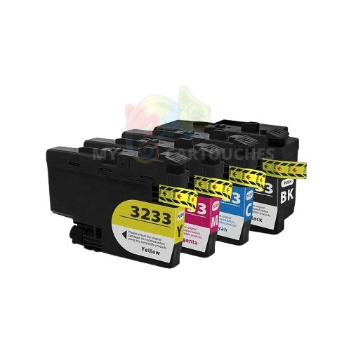 mycartouches Pack B/C/M/Y / BK 3000pages / CL 1500pages / C8B3233 /  LC3233 Cartouche D'encre BROTHER LC-3233 bk/cl Brother LC-3233 Pack de 4 Cartouches Compatibles