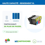 mycartouches Pack B/C/M/Y Cartouche D'encre BROTHER LC-980/1100 Pack de 4 Cartouches Brother Compatibles