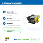mycartouches Pack B/C/M/Y Cartouche D'encre BROTHER LC-980/1100 Pack de 4 Cartouches Brother Compatibles
