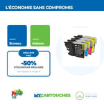 mycartouches Pack B/C/M/Y Cartouche D'encre BROTHER LC-980/1100 Pack de 4 Cartouches Brother Compatibles