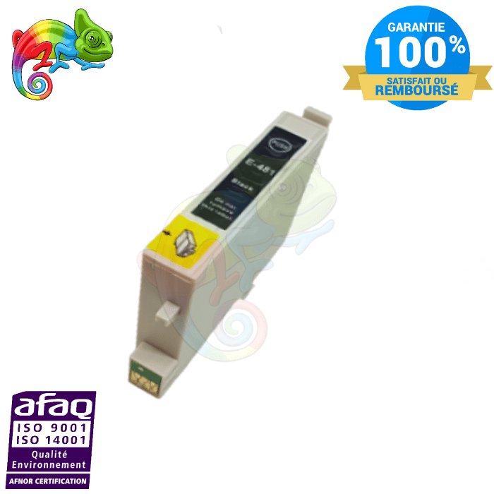 mycartouches Jet d'encre Black / 450 PAGES / E0481BK : C13T04814010 Cartouche D'encre EPSON 0481 Black Epson Compatible