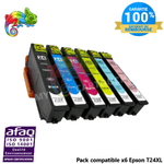 mycartouches Jet d'encre Cartouche D'encre  Epson  ( ELEPHANT ) 24XL Pack de 6 Cartouches Epson 24 Compatibles