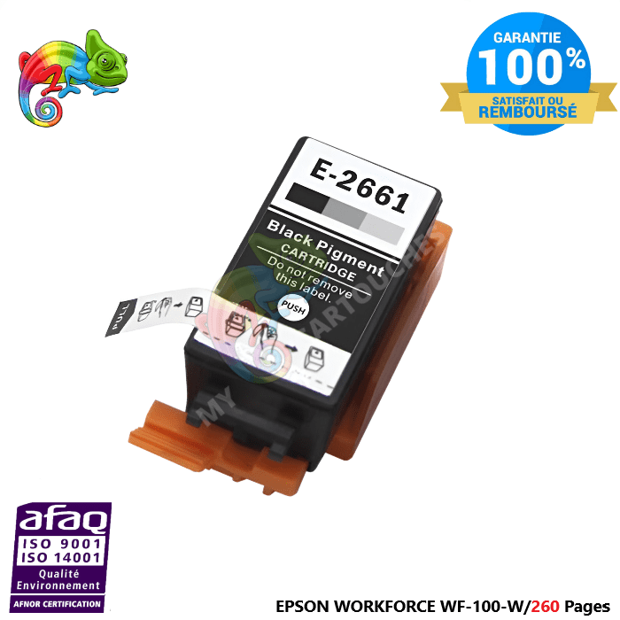 mycartouches Jet d'encre Cartouche D'encre Epson T-266 Noir Epson  ( C13T26614010 ) Compatible