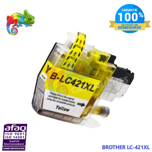 MyCartouches Jet d'encre Yellow / 7.5 ML / 500 Pages / LC421XLY Cartouche d'encre Pour Brother LC-421 XL  Jaune LC-421 Brother Compatible