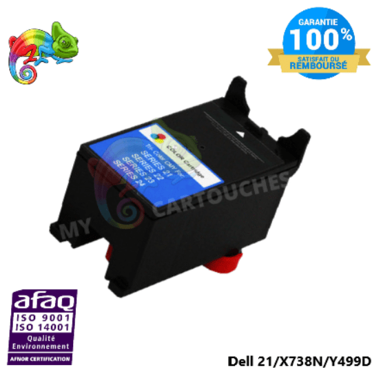 mycartouches Jet d'encre Cartouches d'encre pour DELL 21 Couleur (X738N/Y499D) Compatible