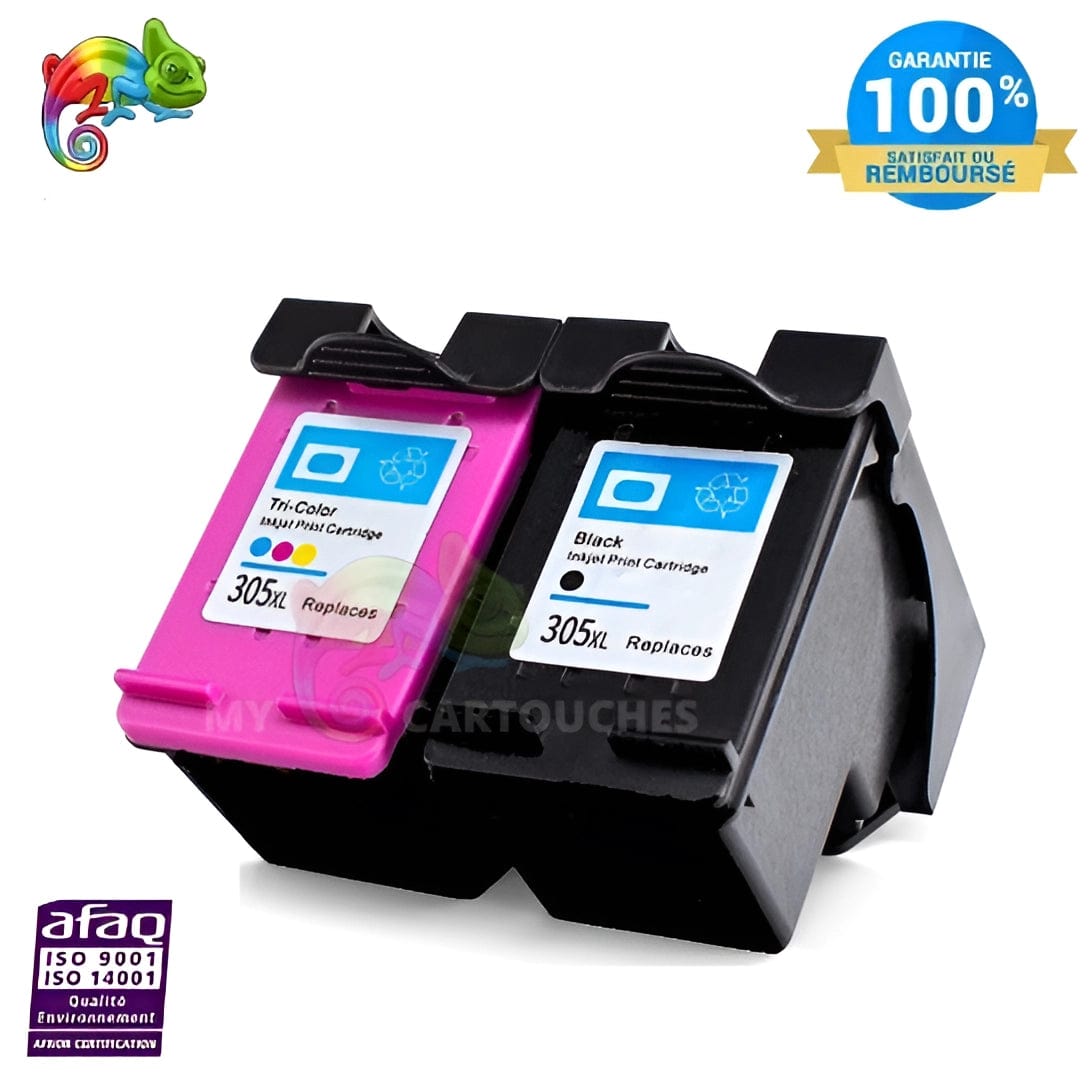 mycartouches ads Pack Compatible HP 305 XL - Pack Noir et couleurs  Niveau d'encre