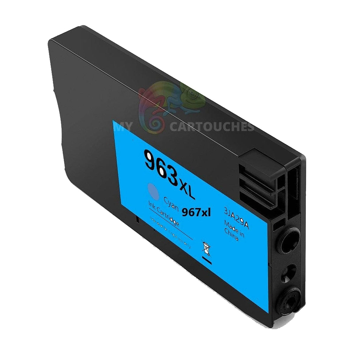mycartouches ads Jet d'encre Cyan / 25.5 ML / 1600 pages / H963XL/967XL / 3JA27AE Compatible HP 963/967 XL - Cyan - Niveau d'encre