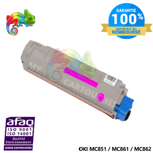 Toner Laser Magenta Compatible Pour OKI MC851 / MC861 / MC862 (44059166)