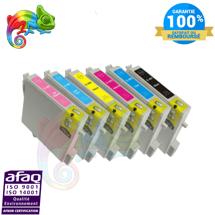 mycartouches Jet d'encre B.C.M.Y / 450 PAGES / C13T04814010 Epson T0487 - Pack x 6 jet d'encre équivalent à C13T04874010 - Pack 6 couleurs