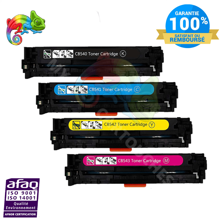 mycartouches Pack B/C/M/Y Hp 125A - Pack De 4 Toners CB540A/41A/42A/43A Compatibles  - Black, cyan magenta, yellow