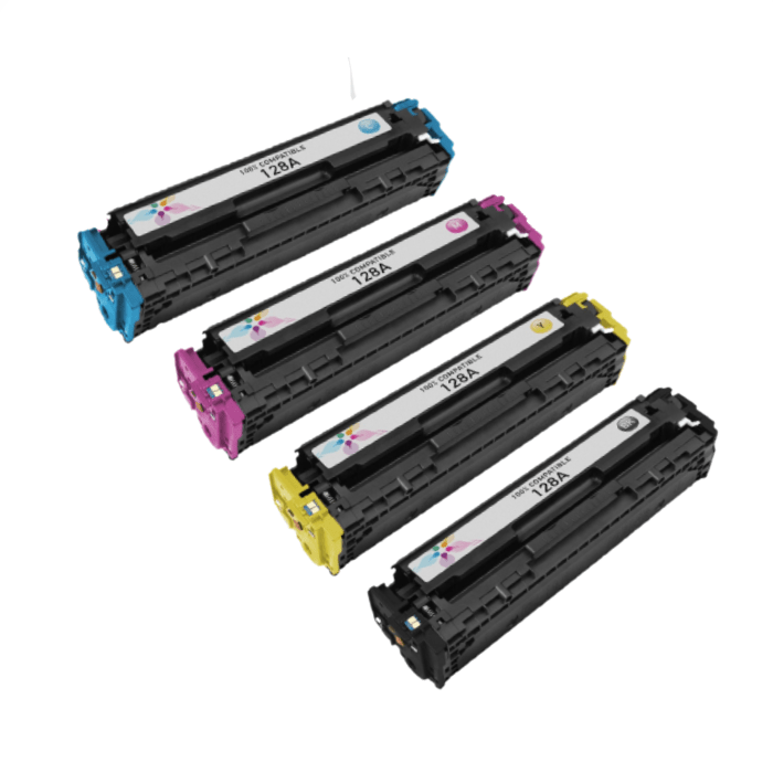 mycartouches Pack B/C/M/Y HP 128A Pack De 4 Toners Compatibles CE320A/21A/22A/23A HP