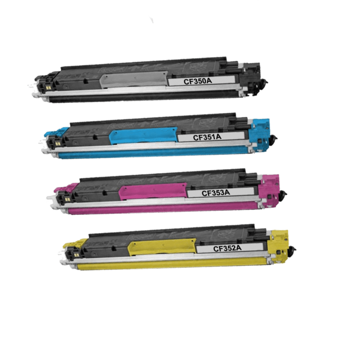 mycartouches Pack B/C/M/Y HP 130A- Pack De 4 Toners HP CF350A/51A/52A/53A Compatibles - Black Yellow cyan Magenta