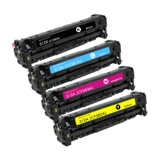 mycartouches Pack B/C/M/Y Hp 312A - Pack De 4 Toners CF380X/81A/82A/83A Compatibles HP