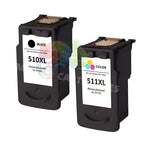 mycartouches Pack C/M/Y Pack 2 Cartouches Canon PG-510 CL-511: PIXMA MP240, MP480, MX340