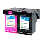mycartouches Jet d'encre C/M/Y / C8H123XLV2 /  F6V18AE /  F6V19AE Pack 2 Cartouches HP 123 XL Noir + Couleur: DeskJet 2630, OfficeJet 3830, Envy