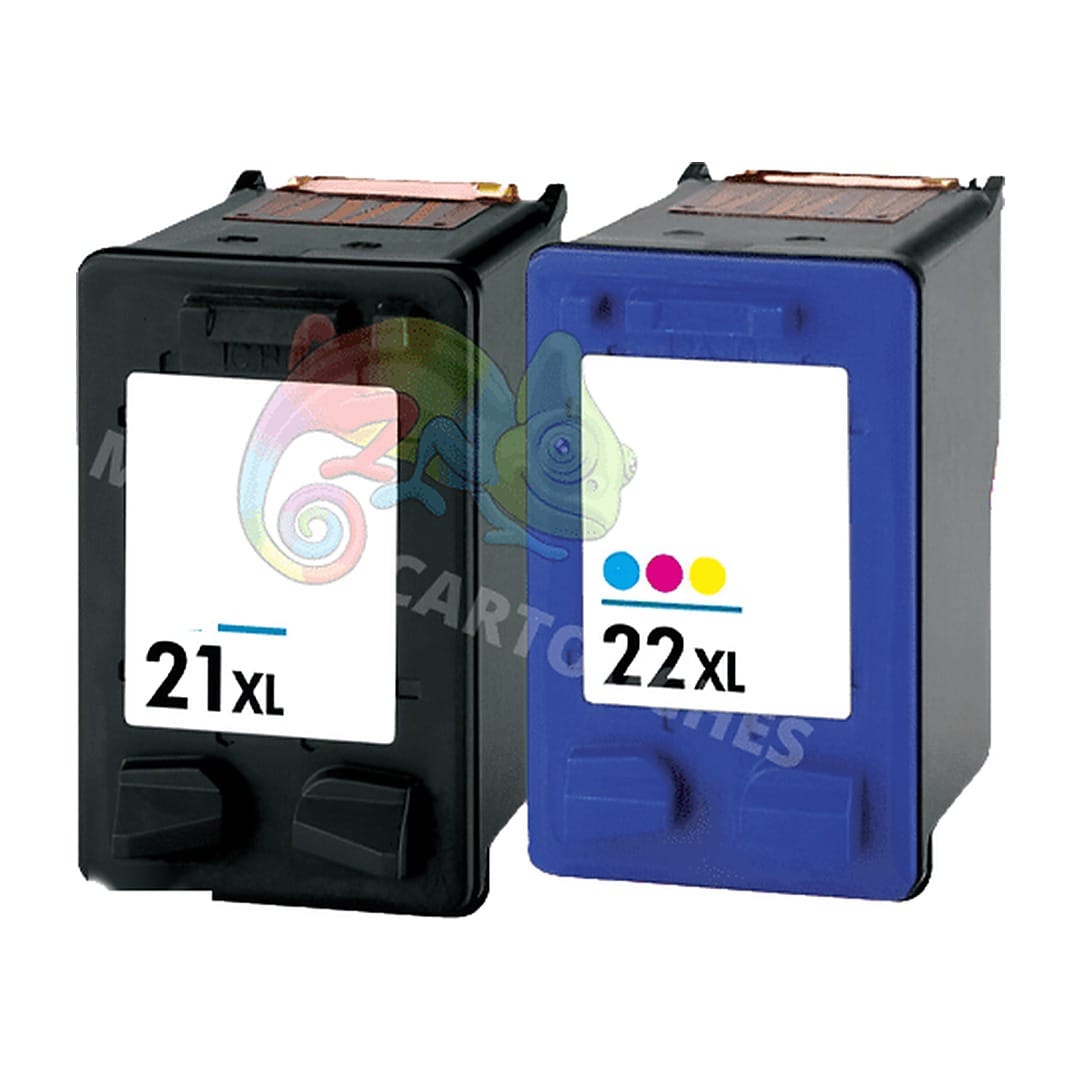 mycartouches ads Pack C/M/Y Pack 2 Cartouches HP 21 Noir + HP 22 Couleur — DeskJet 3920, F380