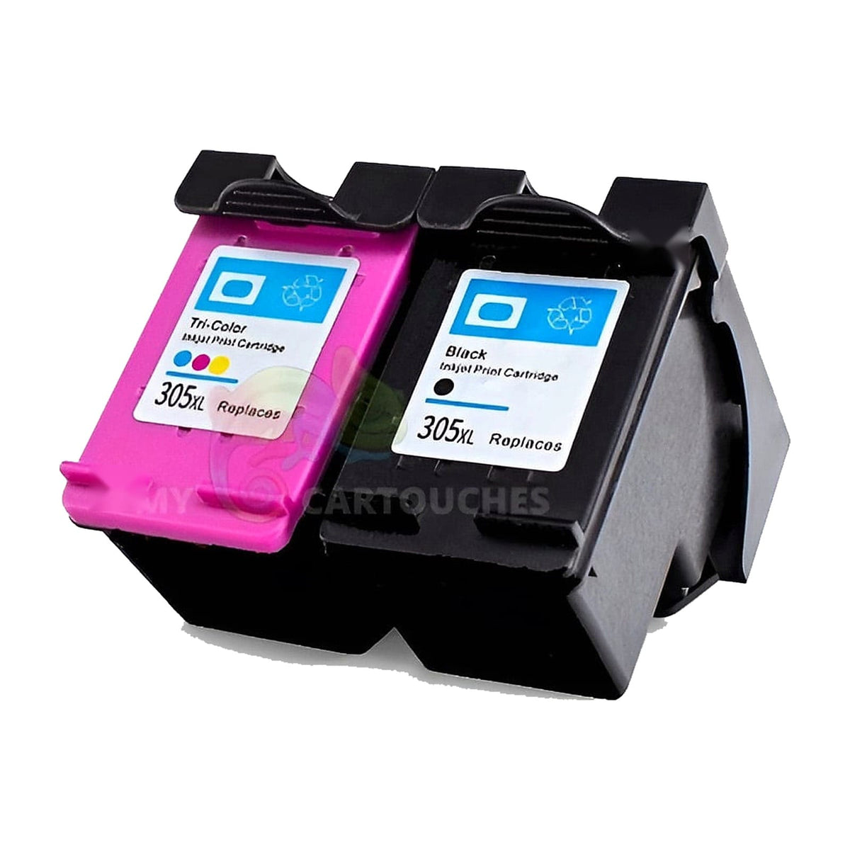 mycartouches ads Pack C/M/Y / SUH305XLV2 /  3YM62AE /  3YM63AE Pack 2 Cartouches HP 305 XXL Noir + Couleur: DeskJet 2720, HP Envy 6022
