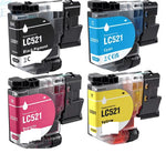 MyCartouches 🇫🇷 Jet d'encre Pack 4 Cartouches Brother LC521: DCP-J1260W, J1360DW