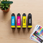 My Cartouches Jet d'encre Pack 4 Cartouches Epson 35XL T3591-T3594: WorkForce Pro WF-4720, WF-4730