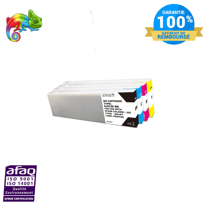 My Cartouches Jet d'encre Pack 4 Couleurs / Pack / PACK-COMP-SJIC26P-4C Pack 4 Cartouches  Équivalent Epson SJIC26P (B/C/M/Y)