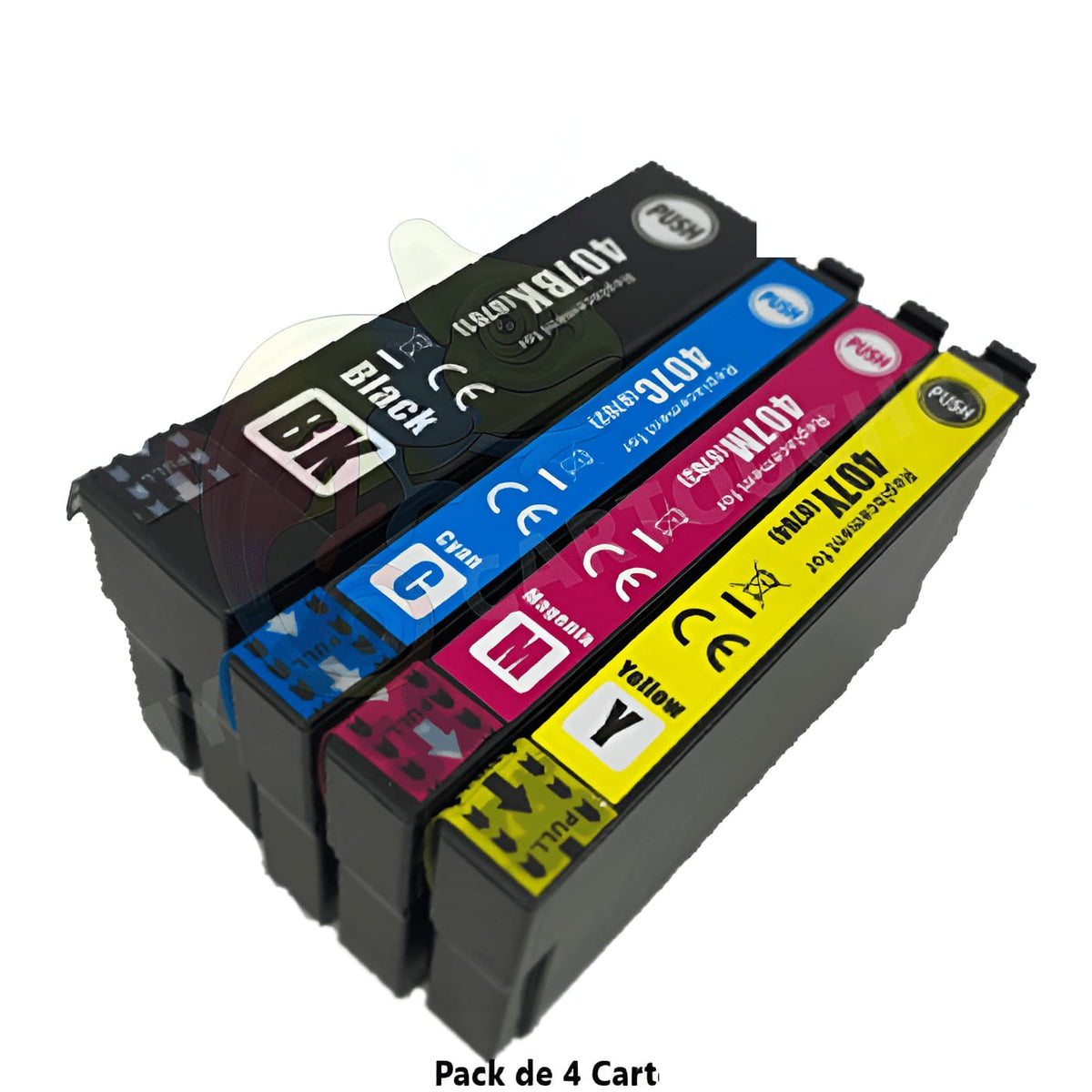 MyCartouches Jet d'encre Pack 4 Epson 407 BCMY: WorkForce Pro WF-4745 DTWF