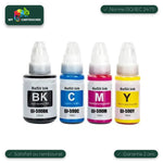 mycartouches Pack B/C/M/Y Pack 4 flacons d'encre Canon GI-590 compatibles noir, cyan, magenta, jaune — PIXMA G1500, G3500