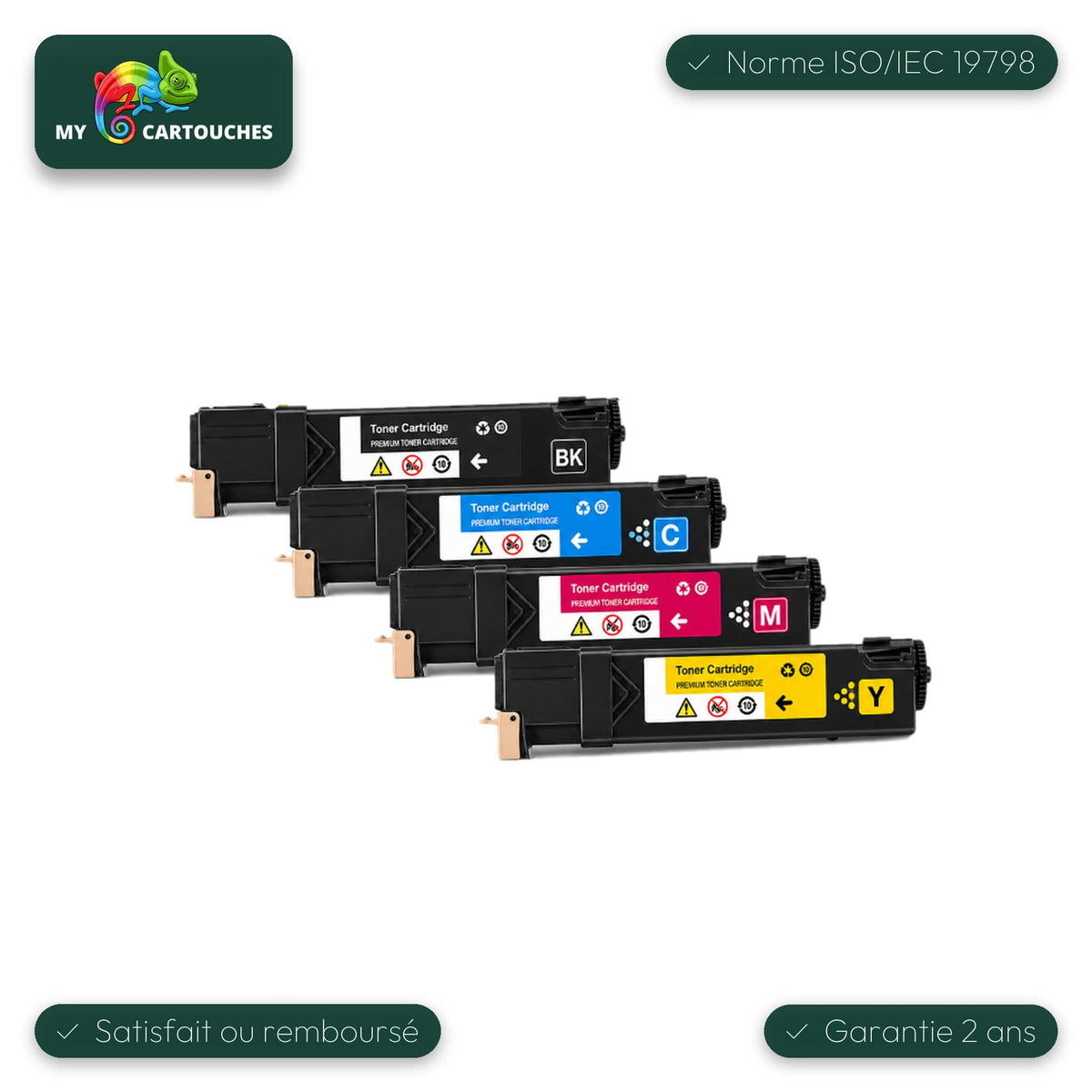 mycartouches Pack B/C/M/Y Pack 4 toners Dell 2150 compatibles noir, cyan, magenta, jaune — Dell 2150cn, Dell 2155cdn