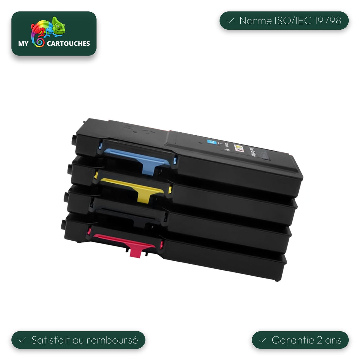 mycartouches Pack B/C/M/Y Pack 4 toners Dell 2660 compatibles noir, cyan, magenta, jaune — Dell C 2660 dn, Dell C 2665 dnf