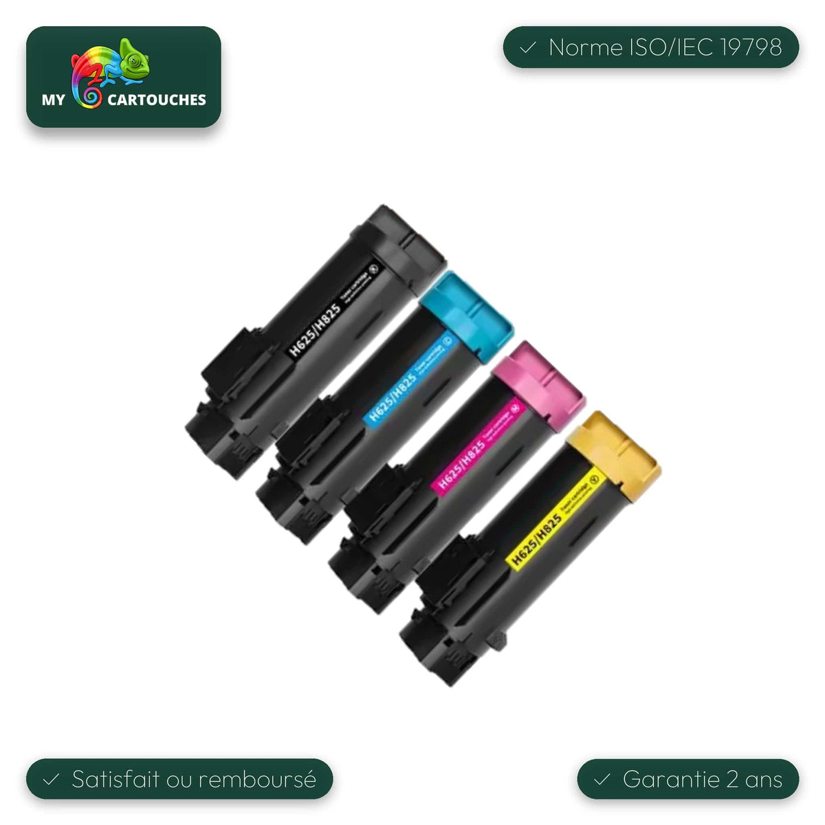mycartouches Pack B/C/M/Y Pack 4 toners Dell H825 compatibles noir, cyan, magenta, jaune — Dell H 825 CDW, H 625 CDW