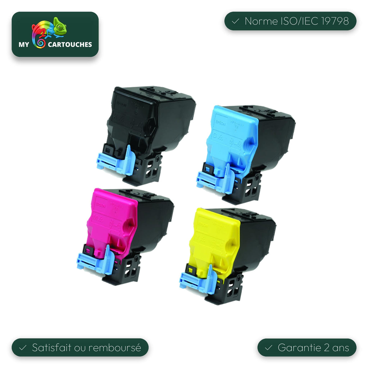 mycartouches Pack B/C/M/Y Pack 4 toners Epson C3900 compatibles noir, cyan, magenta, jaune — C3900 DN, CX 37 DN