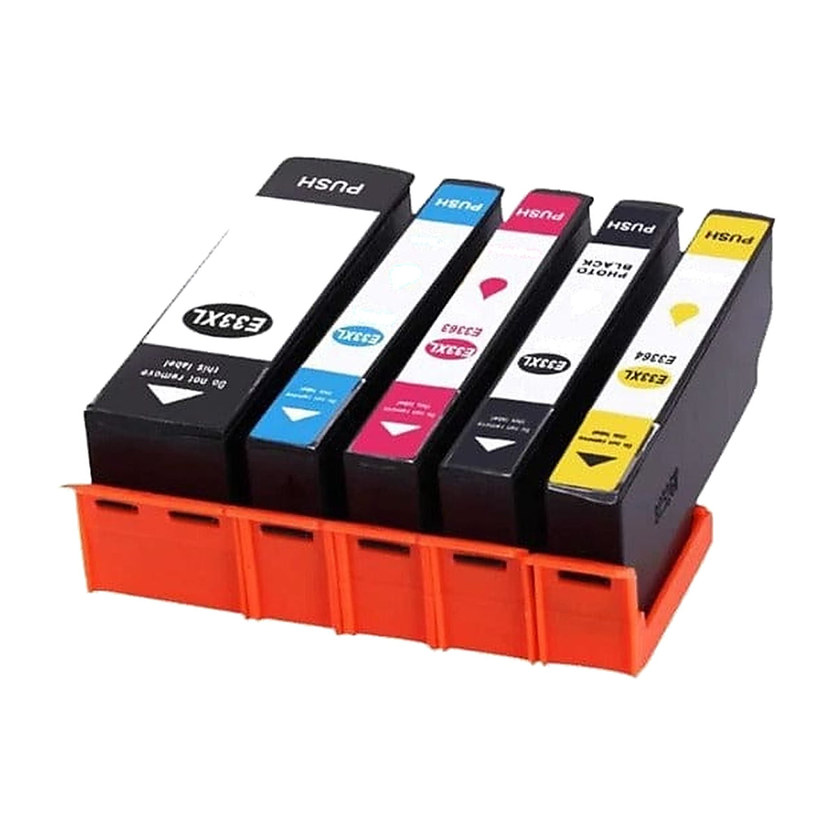 mycartouches Pack B/C/M/Y Pack 5 Cartouches Epson 33 XL Orange Noir Cyan Magenta Jaune — Expression Premium XP-530, XP-630