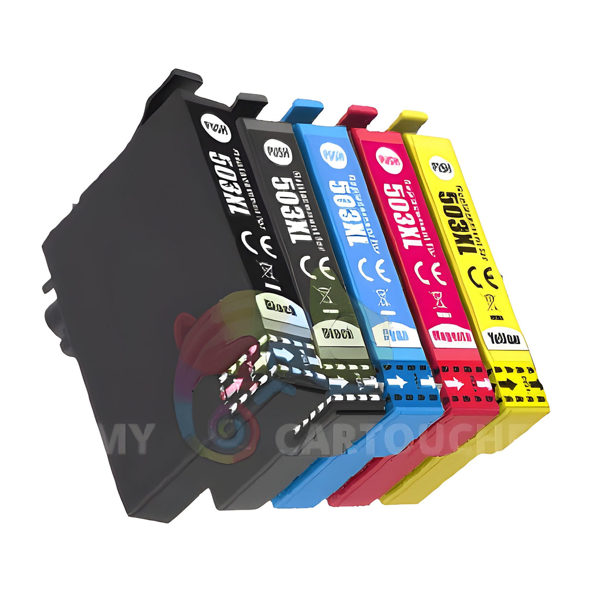 mycartouches Jet d'encre B.C.M.Y / Black 600 Pages . Cyan 600 Pages . Magenta 600 Pages . Yellow 600 Pages / C13T09R64010 Pack 5 Cartouches Epson 503 XL (Piments) Noir Cyan Magenta Jaune — XP-5200, WF-2960