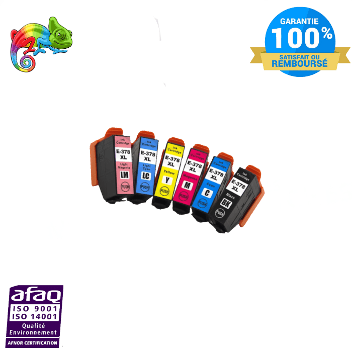My Cartouches Jet d'encre Pack 6 Couleurs / XL (Pack) / PACK-COMP-378XL-6C Pack 6 Cartouches Compatible Epson 378XL