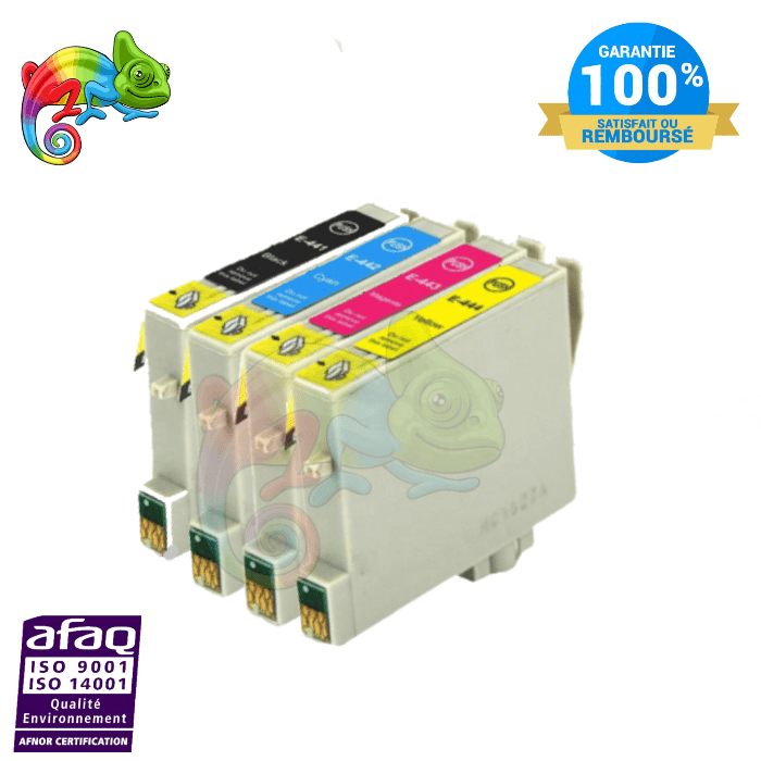 mycartouches Jet d'encre B.C.M.Y Pack de 4  Cartouche D'encre EPSON T0445 (B.C.M.Y) Epson Compatible