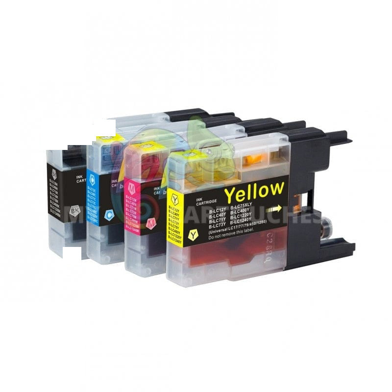 mycartouches Jet d'encre b.c.m.y pack de 4 cartouches Brother LC-1240-LC1280