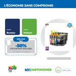 mycartouches Pack B/C/M/Y / black :3500pages / couleur : 1500pages / B8B22UB/CL /  LC22U Pack de 4 Cartouches BROTHER LC-22UB/CL Compatibles